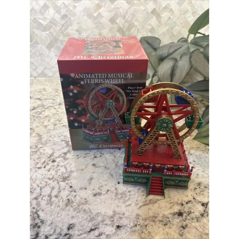 NOS Mr. Christmas Mini Musical Carousel, Ferris Wheel,‎ & Christmas Tree